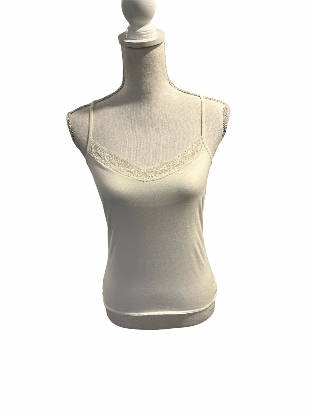 {The Limited} Ivory Lace-Trim Camisole